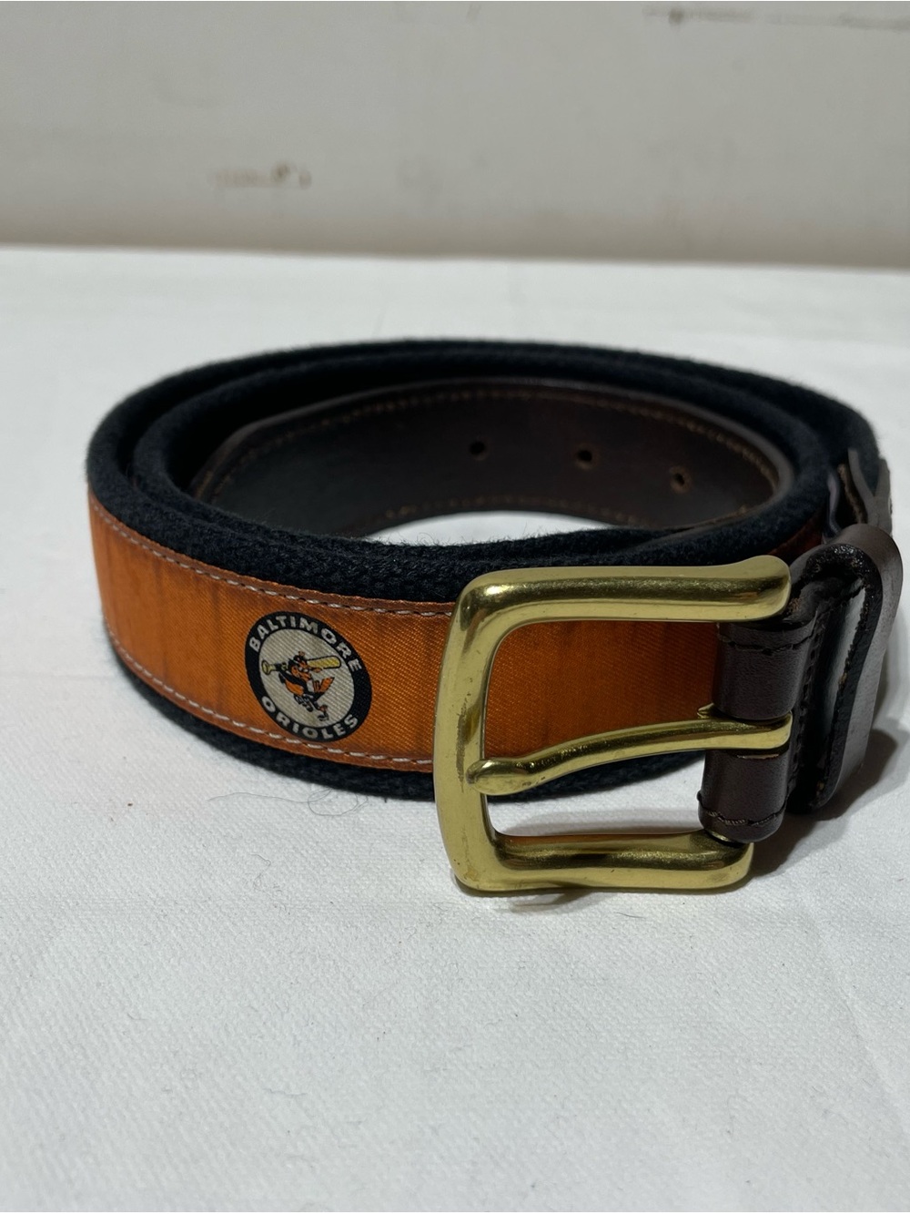 Vineyard Vines Baltimore Orioles Belt 36 Canvas Orange Leather Trim USA Made